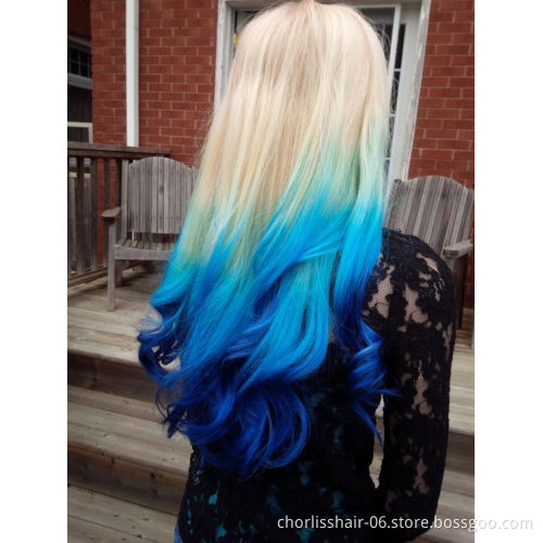 Wholesale Blonde Long 22'' Natural Wave One Piece Curly Ombre 5clips in Hairpiece Synthetic Clip In Hair Extensions For Women